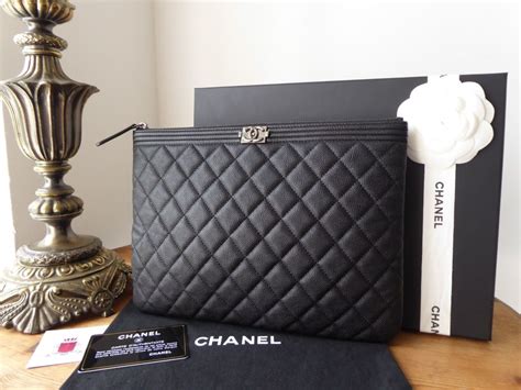 chanel boy o case|chanel o case black caviar.